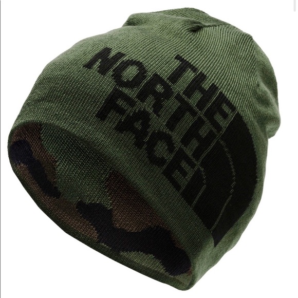 north face camo beanie